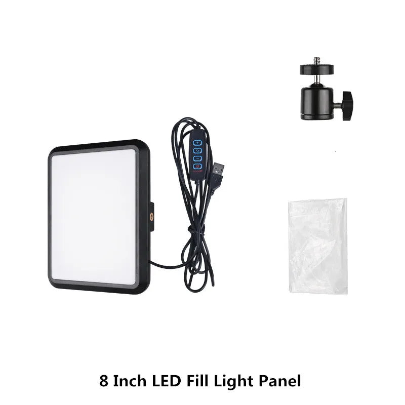 8/12 Inch LED Video Light Kit for YouTube Live Streaming and Photography with Tripod Stand