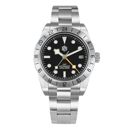 San Martin 39mm NH34 BB GMT Automatic Sport Watch for Men - Sapphire, Luminous, 100m Waterproof Relogio SN0054