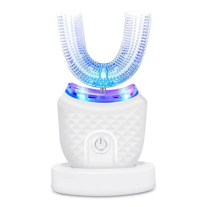 Wireless Charging Ultrasonic Toothbrush for Adults - U-Shaped Silicone Waterproof Sonic Vibration Technology