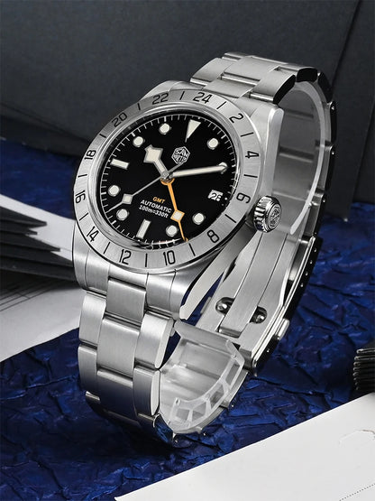 San Martin 39mm NH34 BB GMT Automatic Sport Watch for Men - Sapphire, Luminous, 100m Waterproof Relogio SN0054