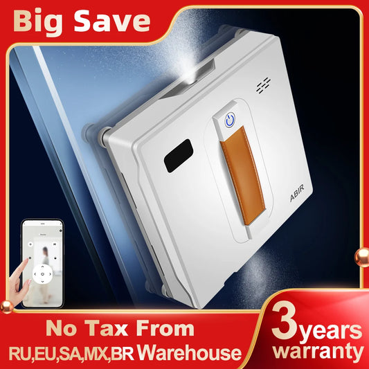 ABIR WD8 Smart Robot Window Vacuum Cleaner for Effortless Glass Cleaning with Dual Water Spray and Laser Sensor