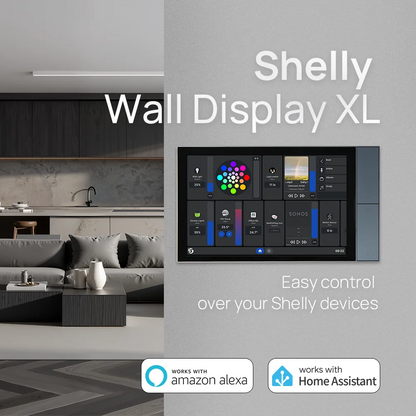 Shelly XL Smart Home Control Panel with 10.1" Touch Display & 4 Button Relay Switching for Home Automation Enthusiasts