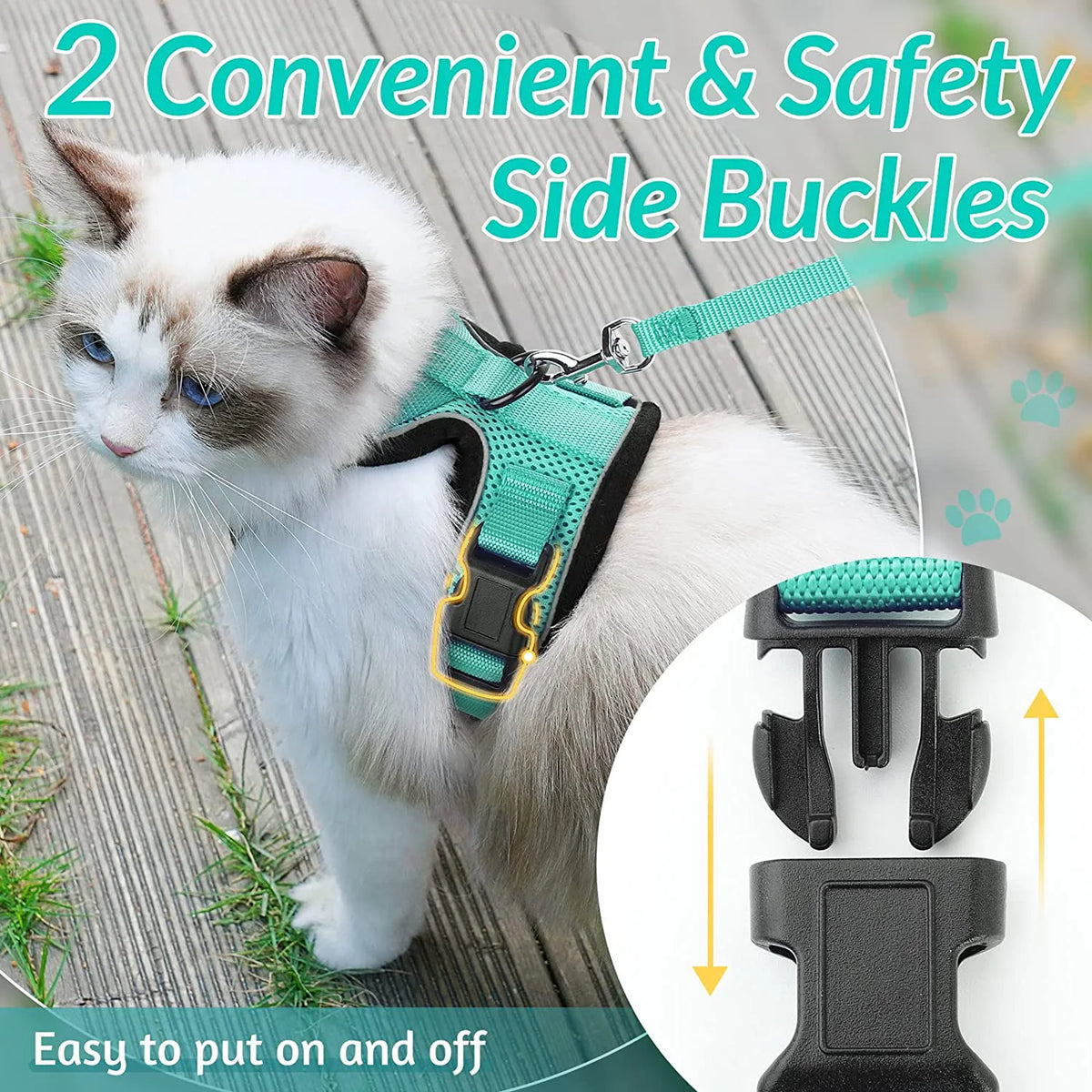 Cat Harness and Leash Set - Adjustable Escape-Proof Vest for Safe Walking with Your Cat