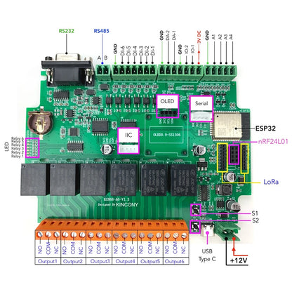 A6 ESPHome Relay Board for Arduino IDE & ESPHome Programming with MQTT Support - Ideal for Smart Home Projects