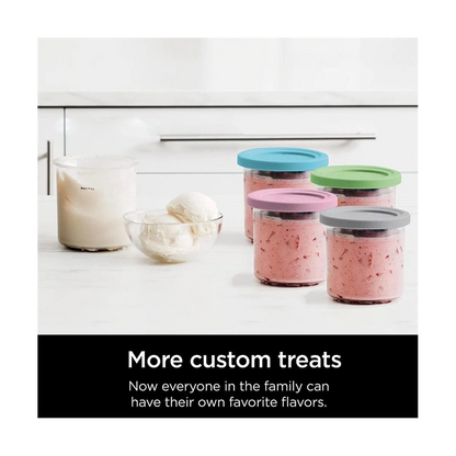 Ice Cream Pints for Ninja Creami NC301 NC300 NC299AMZ - Durable Containers with Lids for Homemade Treats