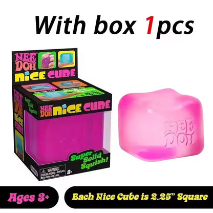 Needoh Nice Cube - Sensory Stress Reliever Fidget Tool for Adults & Kids - Anxiety & Focus Aid for Desk Use