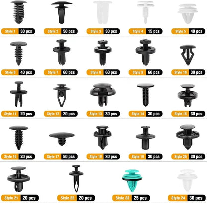 Car Fastener Clip Kit - 800pcs Auto Body Rivets for Fender, Bumper, Door Trim Panel Repair