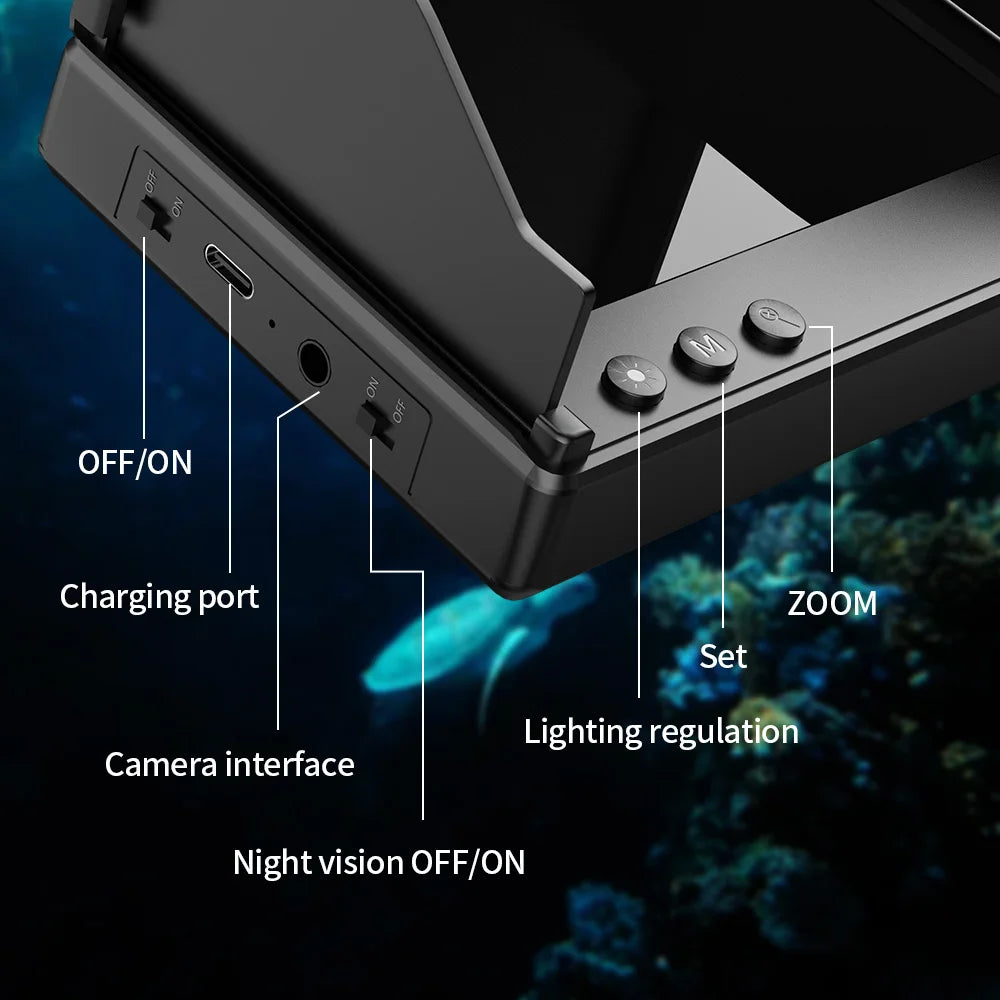 Portable 1080P Fish Depth Finder with 4.3" LCD Screen & Night Vision - Ideal for Anglers Seeking Underwater Insights