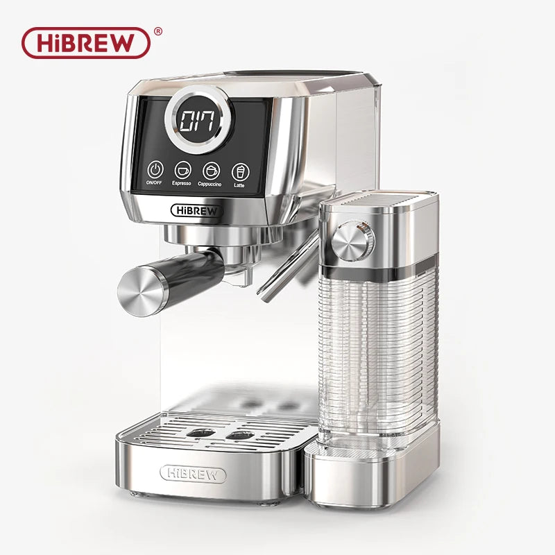 HiBREW 3-in-1 Espresso Machine for Coffee Lovers – Automatic Cappuccino & Latte Maker with Milk Frother, Stainless Steel H13A