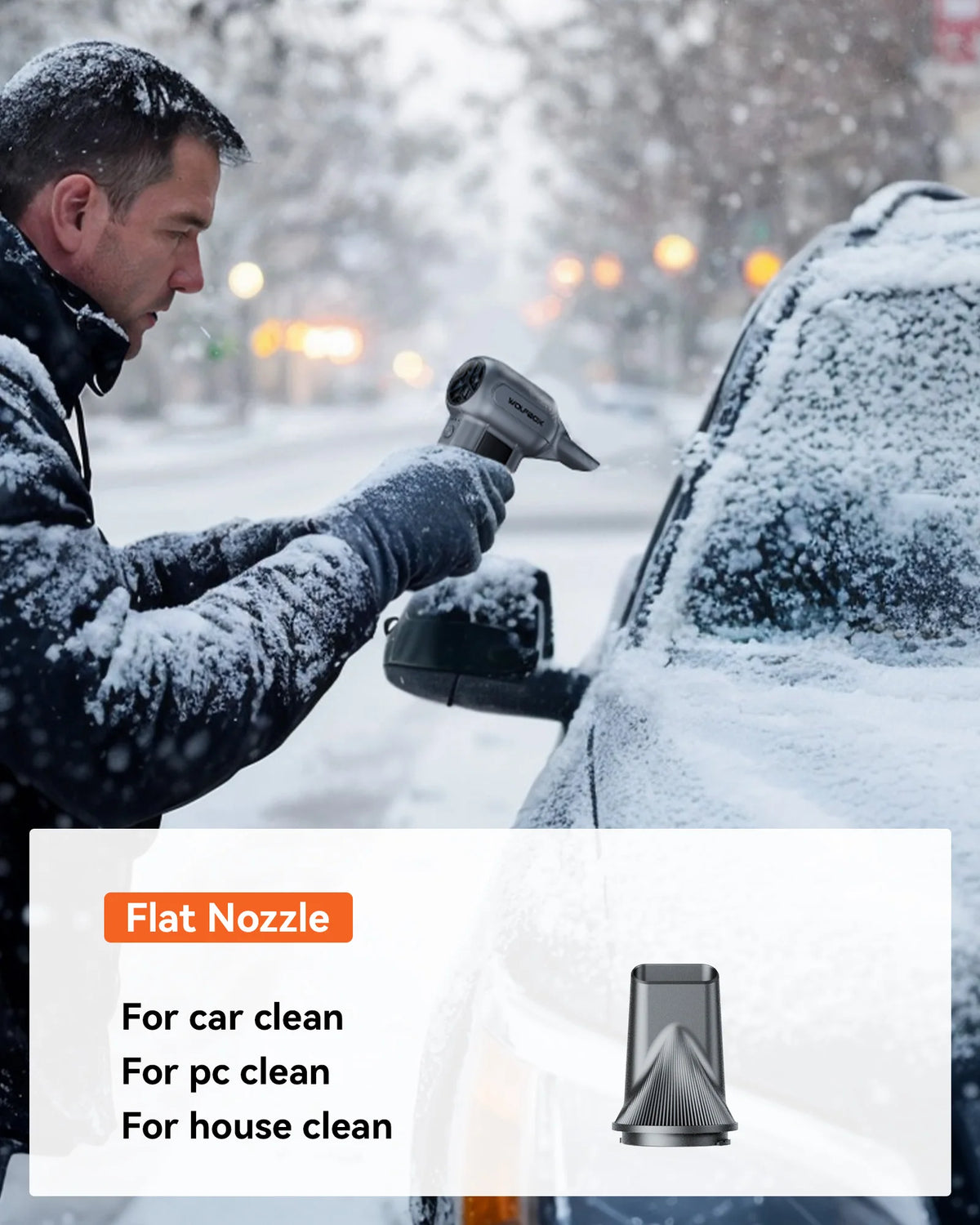 WOLFBOX MF100 Electric Air Duster - 150,000 RPM Rechargeable Blower for Cars, PCs, Homes & Outdoors
