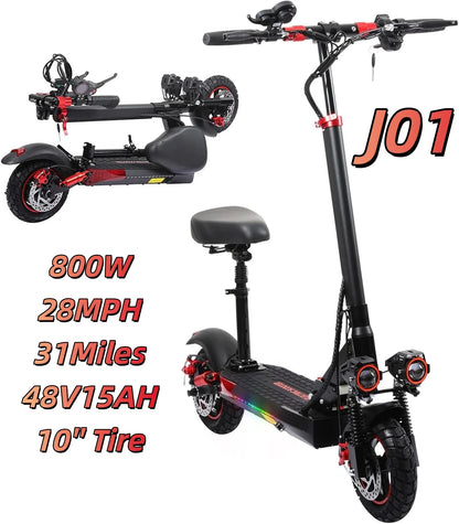 EOEOTWO 1200W Off-Road Electric Scooter for Adults - 30MPH, 48V, 11" Tubeless Tires, Foldable & Long Range
