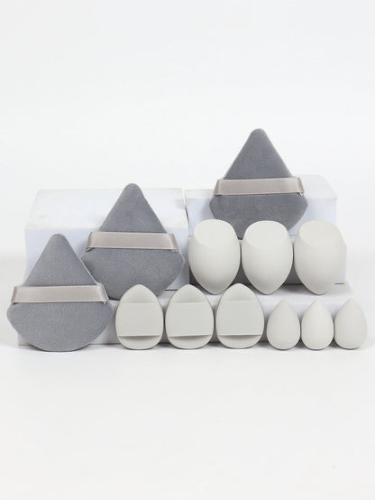 12-Piece Versatile Makeup Sponge Set for Flawless Application: 3 Loose Powder Puffs, 3 Mini Air Cushion Puffs, 3 Beauty Eggs
