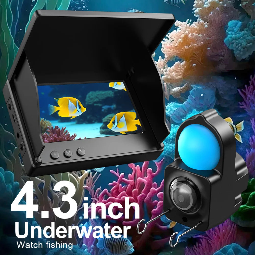Portable 1080P Fish Depth Finder with 4.3" LCD Screen & Night Vision - Ideal for Anglers Seeking Underwater Insights