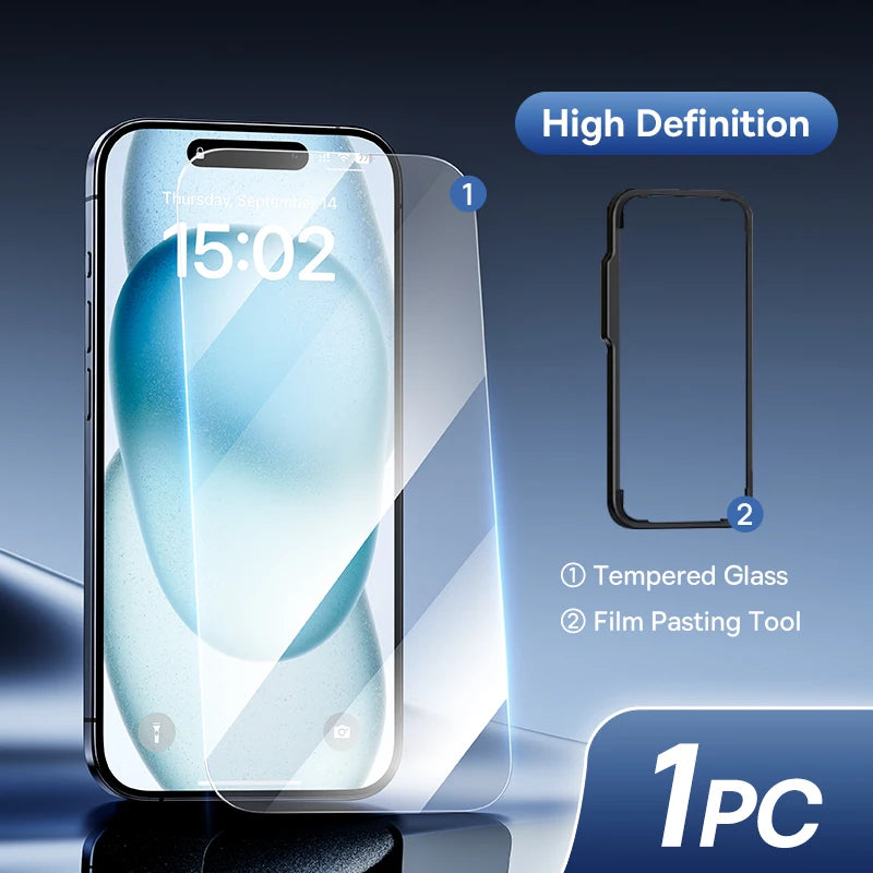 Baseus Tempered Glass Screen Protector for iPhone 17, 16 Pro Max, 15, 14, 13, 12, 11 - Clear Anti-Peeping Edge Film