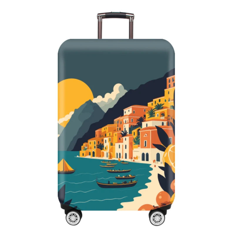 Luggage Cover for 18-32 Inch Suitcases - Stretch Fabric Baggage Protector & Dust Case Travel Organizer