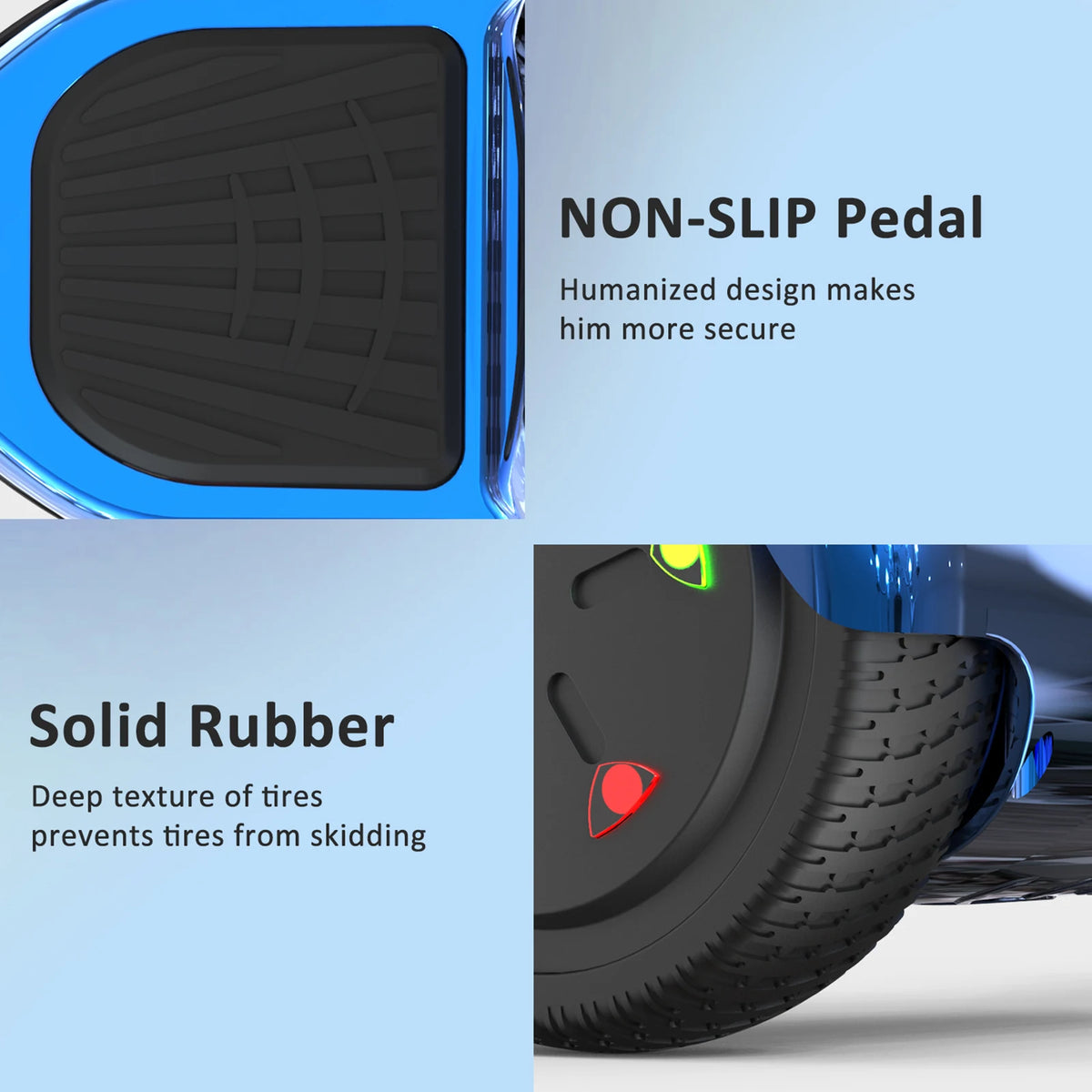 RCB 6.5 Inch Bluetooth Hoverboard with LED Lights - Fun Ride for Kids and Adults