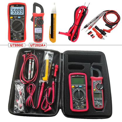 UNI-T Professional Clamp Meter Multimeter Kit for Electricians – UT210E, UT204+, UT202A+, UT107+, UT890C, UT61E+ Tools