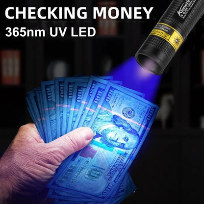 365nm Mini UV LED Blacklight Flashlight for Nail Art, Pet Stain Detection, Scorpion Finding, and Leak Tracing - USB Rechargeable