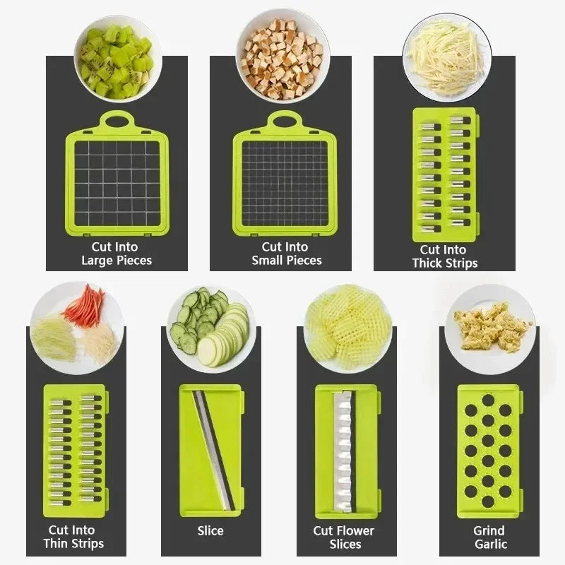 14-in-1 Multifunctional Vegetable Chopper & Slicer for Effortless Food Preparation in the Kitchen