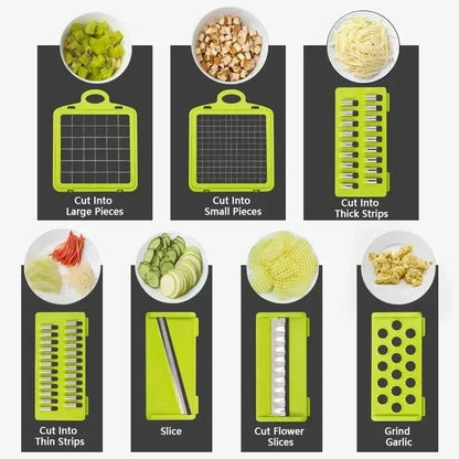 14-in-1 Multifunctional Vegetable Chopper & Slicer for Effortless Food Preparation in the Kitchen