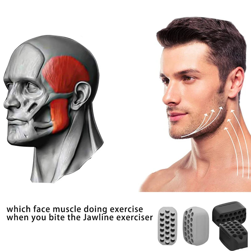 Silicone Jaw Exerciser for Jawline Toning & Double Chin Reduction - Facial Fitness Tool for All Ages