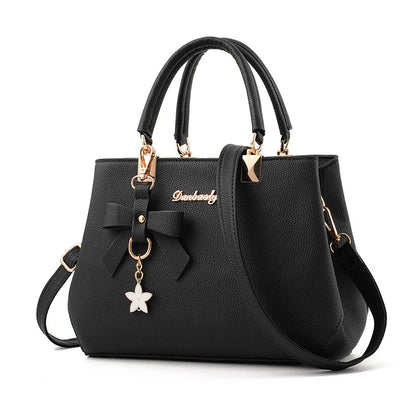 Yogodlns Elegant Messenger Bag for Women - Floral Pendant Office Tote & Crossbody Shoulder Handbag