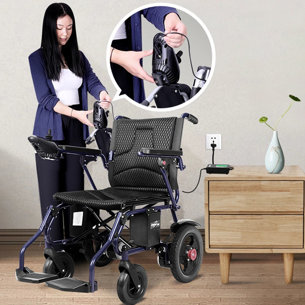EcoMotion Folding Electric Wheelchair - 27KG, 500W Power, Economical Rehabilitation Therapy Supplies