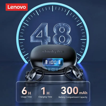 Lenovo LP75 TWS Bluetooth Headphones for Active Lifestyle - Wireless, Noise-Canceling, Waterproof with LED Display