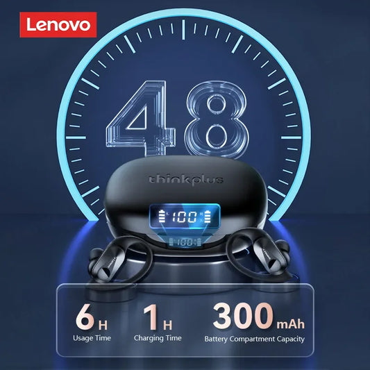 Lenovo LP75 TWS Bluetooth Headphones for Active Lifestyle - Wireless, Noise-Canceling, Waterproof with LED Display