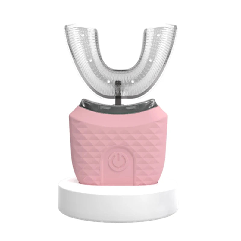 Wireless Charging Ultrasonic Toothbrush for Adults - U-Shaped Silicone Waterproof Sonic Vibration Technology