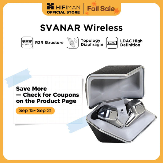 HIFIMAN SVANAR Wireless Bluetooth Hi-Fi Earphones with DAC, IPX5 Water Resistant & ANC for Audiophiles