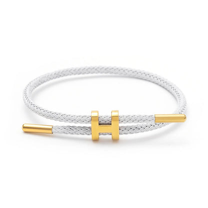 Luxury Waterproof Adjustable Wire Rope Bracelet for Couples - Stainless Steel Bangle Jewelry for Men & Women