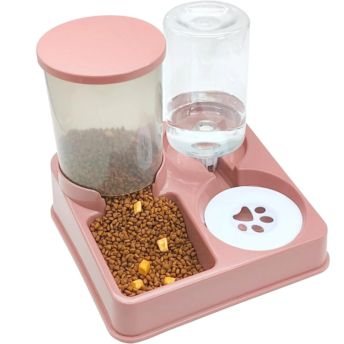 Automatic Cat Feeder & Water Dispenser Set - 2-in-1 Tilted Gravity Feeder for Cats & Dogs