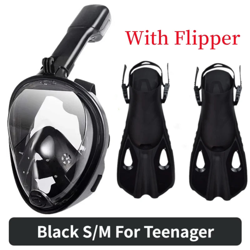 Full Face Anti-Fog Scuba Diving Mask for Adults & Kids - Safe, Waterproof Snorkeling Equipment
