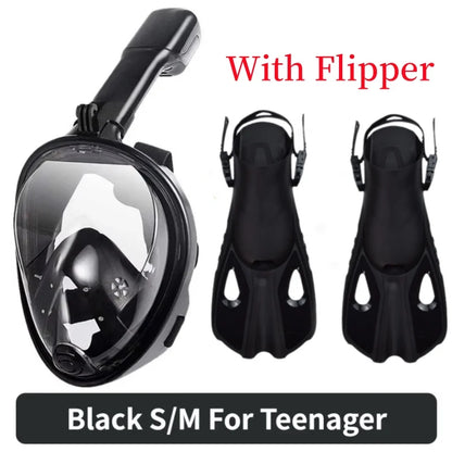 Full Face Anti-Fog Scuba Diving Mask for Adults & Kids - Safe, Waterproof Snorkeling Equipment