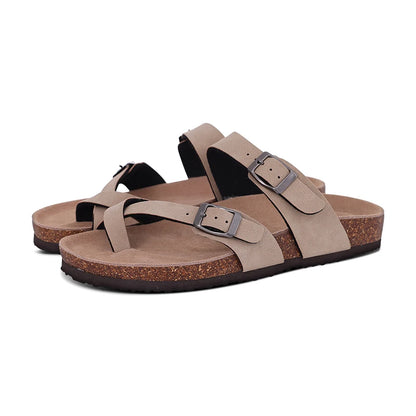 Comwarm Women's Suede Mules Slippers - Arch Support Clogs with Cork Insole for Beach, Outdoor, & Home Use