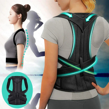 Adjustable Breathable Polyester Posture Corrector for Pain Relief - Universal Fit for All Body Types