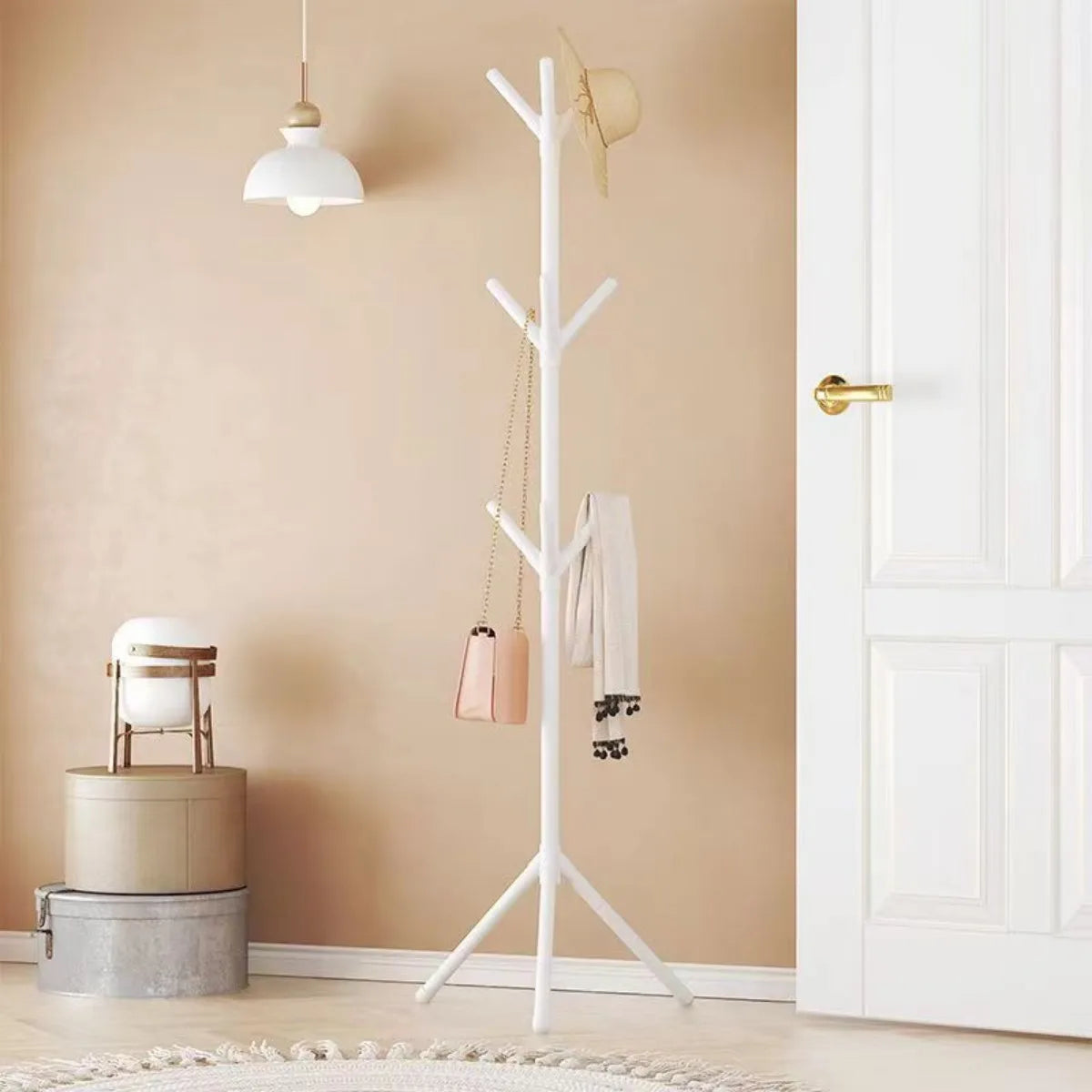 Vertical Tree Branch Coat Rack for Bedroom - Stylish Hat, Scarf & Handbag Storage Solution