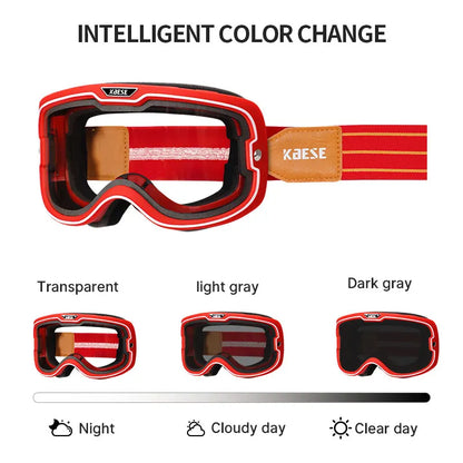 UV 400 Motorcycle Riding Glasses - Photochromic Sports Goggles for Motocross, Skating, Windproof & Dustproof Protection