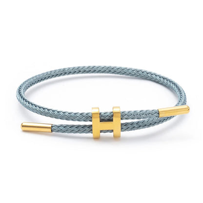 Luxury Waterproof Adjustable Wire Rope Bracelet for Couples - Stainless Steel Bangle Jewelry for Men & Women