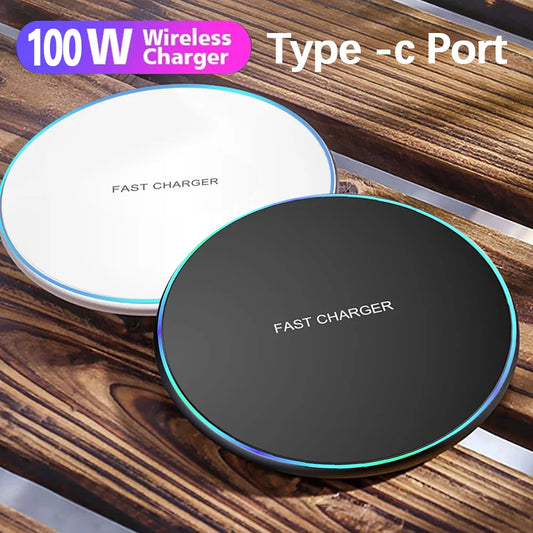 100W Fast Wireless Charger Pad for iPhone 15/14/13/12/11 Pro Max & Samsung Galaxy S24/S23/S22/S20 - Xiaomi Compatible Charging Station