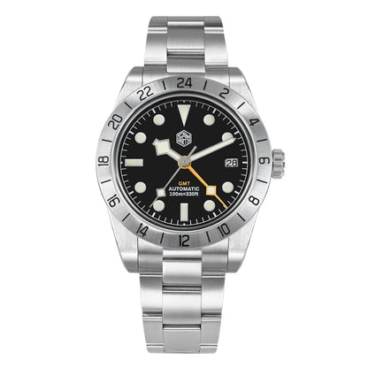 San Martin 39mm NH34 BB GMT Automatic Sport Watch for Men - Sapphire, Luminous, 100m Waterproof Relogio SN0054