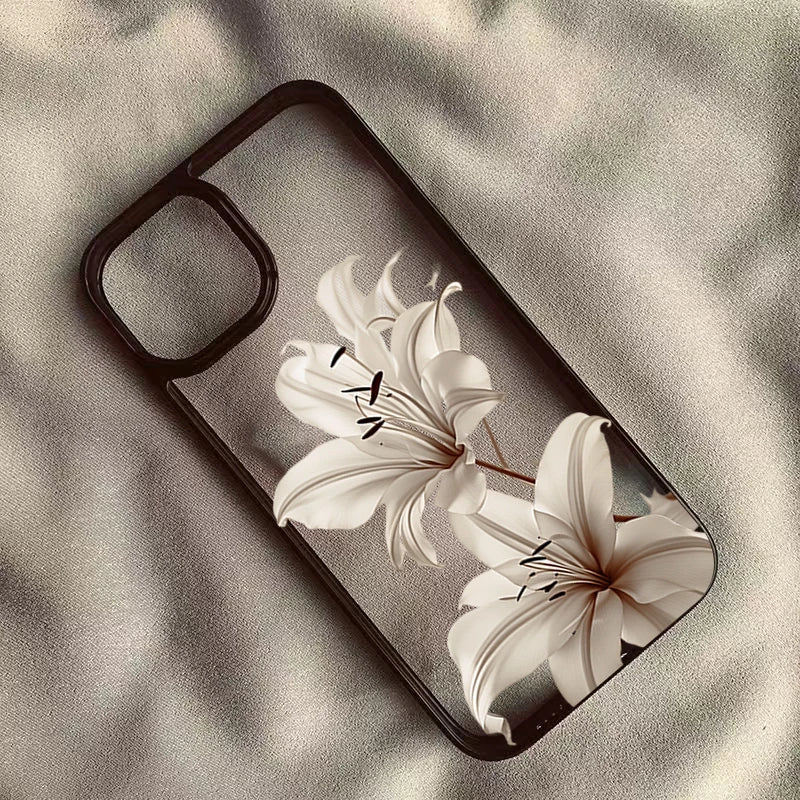 BrandName Shockproof iPhone Case - Vintage Floral Design for iPhone 16/17 Pro Max, 15, 14, 13, 12, 11, SE, 7, 8 Plus