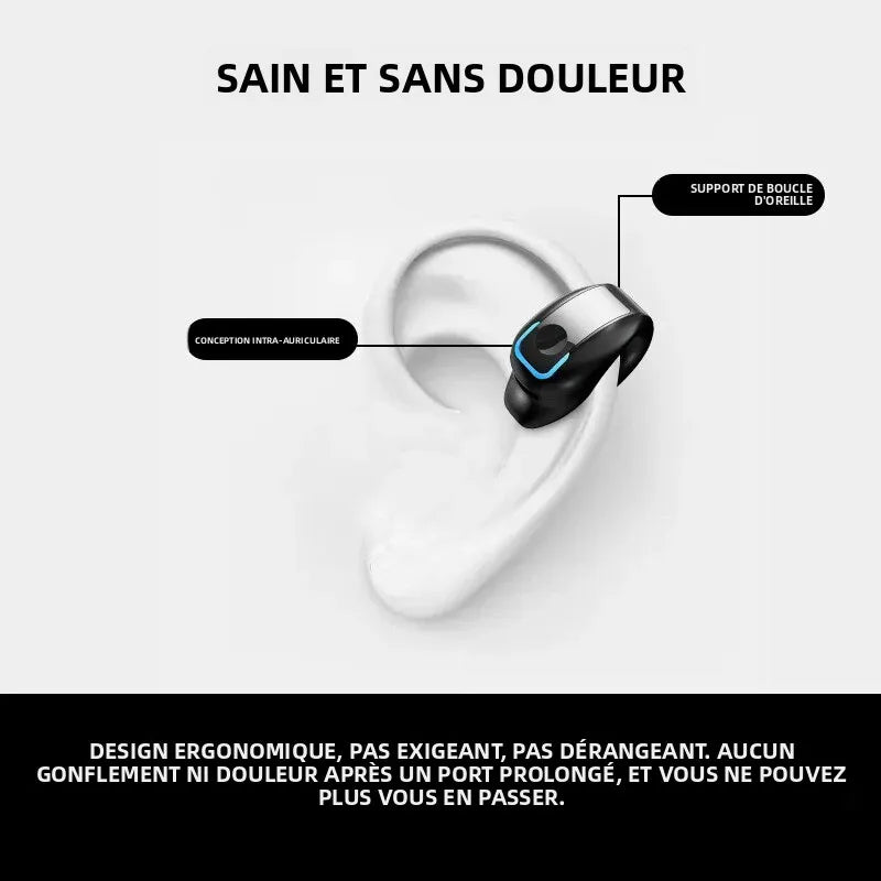 Wireless Bluetooth Bone Conduction Earphones for Sports - Noise Cancelling Headset with Mic