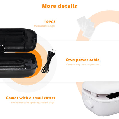 saengQ Vacuum Sealer for Food Storage - Includes 10 Vacuum Bags for Home Use, Ideal for Meal Prep and Freshness
