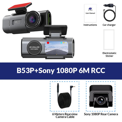 4K UHD Dash Cam with Night Vision & GPS - Car Camera for Safe Driving & 24/7 Parking Surveillance