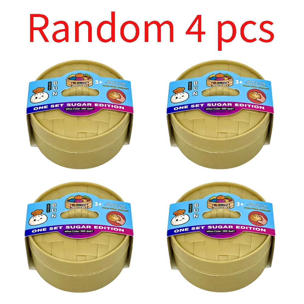 Colorful Simulated Steamed Bun Squeeze Toy - 1-6pcs Blind Box for Stress Relief & Sensory Play