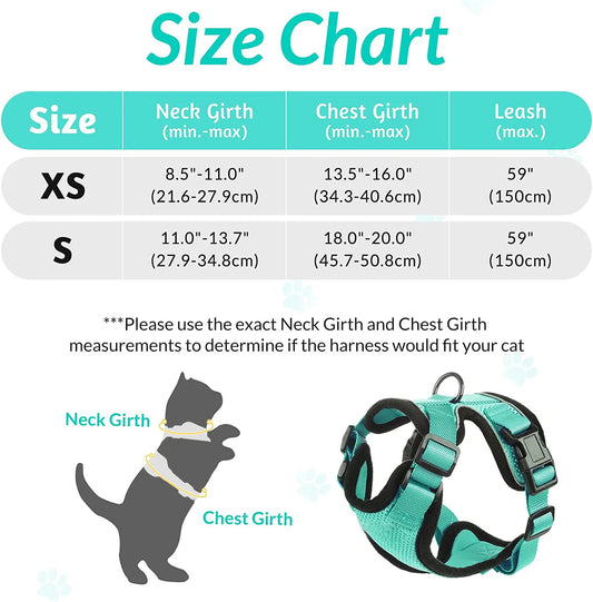 Cat Harness and Leash Set - Adjustable Escape-Proof Vest for Safe Walking with Your Cat