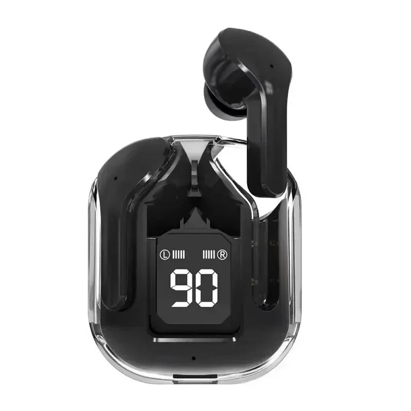 T2 TWS Bluetooth Earbuds with Digital Display - Transparent ENC Headphones for Smartphones, Stereo Sound