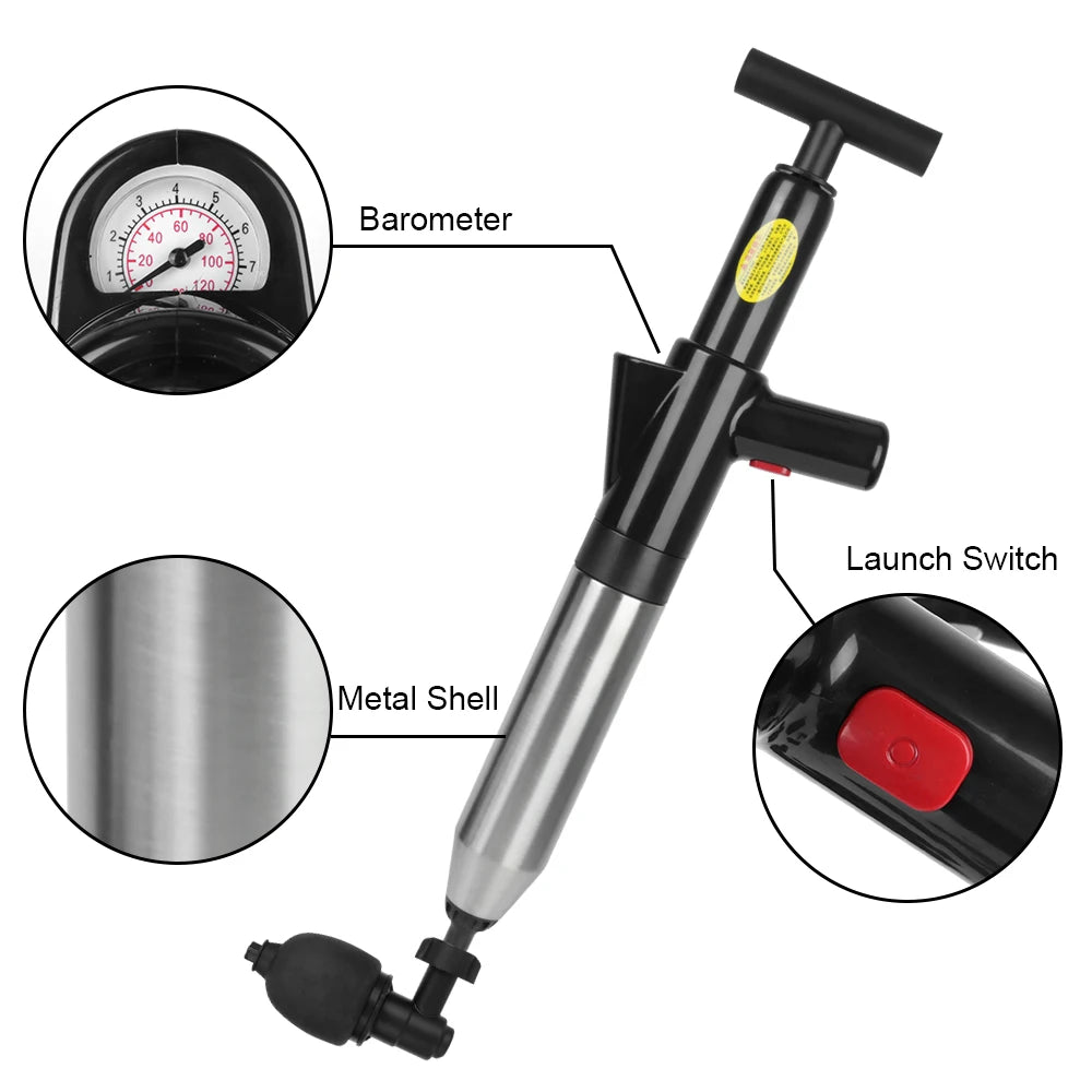 High-Pressure Toilet Plunger for Unblocking Drains - Powerful Clog Remover for Homeowners and DIY Enthusiasts
